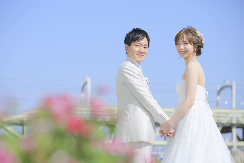 ピンクとスカイブルー