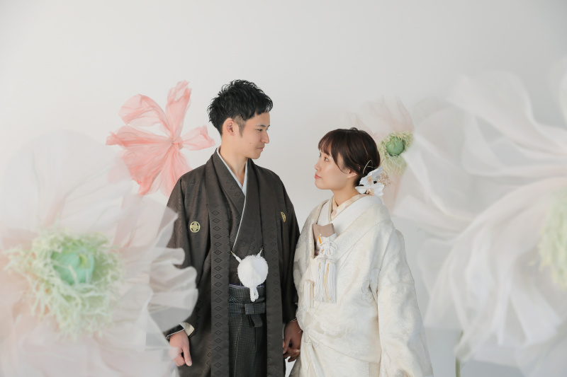 大きなお花に囲まれて