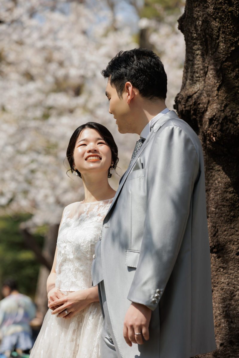 桜と一緒に