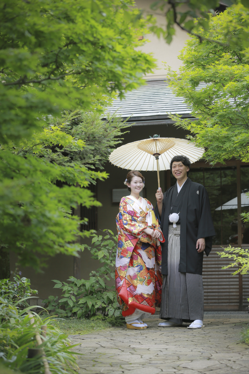 定番の番傘を使って♪