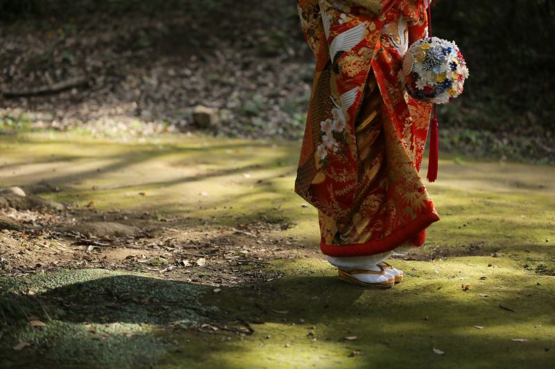 手作りのお花の鞠と