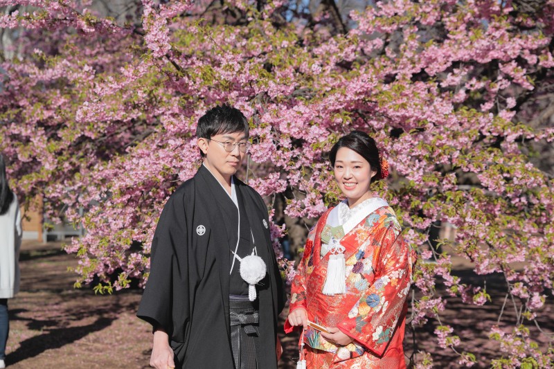 河津桜で桜ロケーション撮影