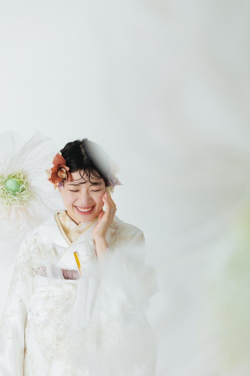 ジャイアントフラワーに囲まれて