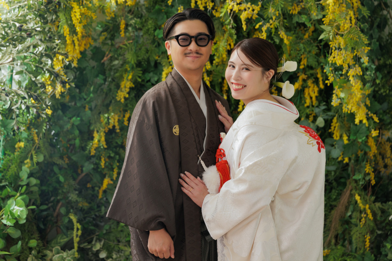 ミモザの背景で