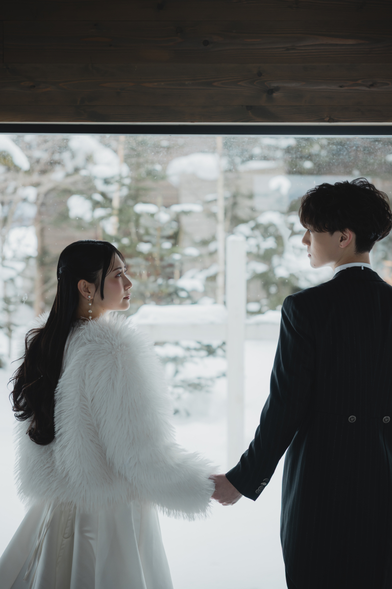 ファーコートも冬ならでは。