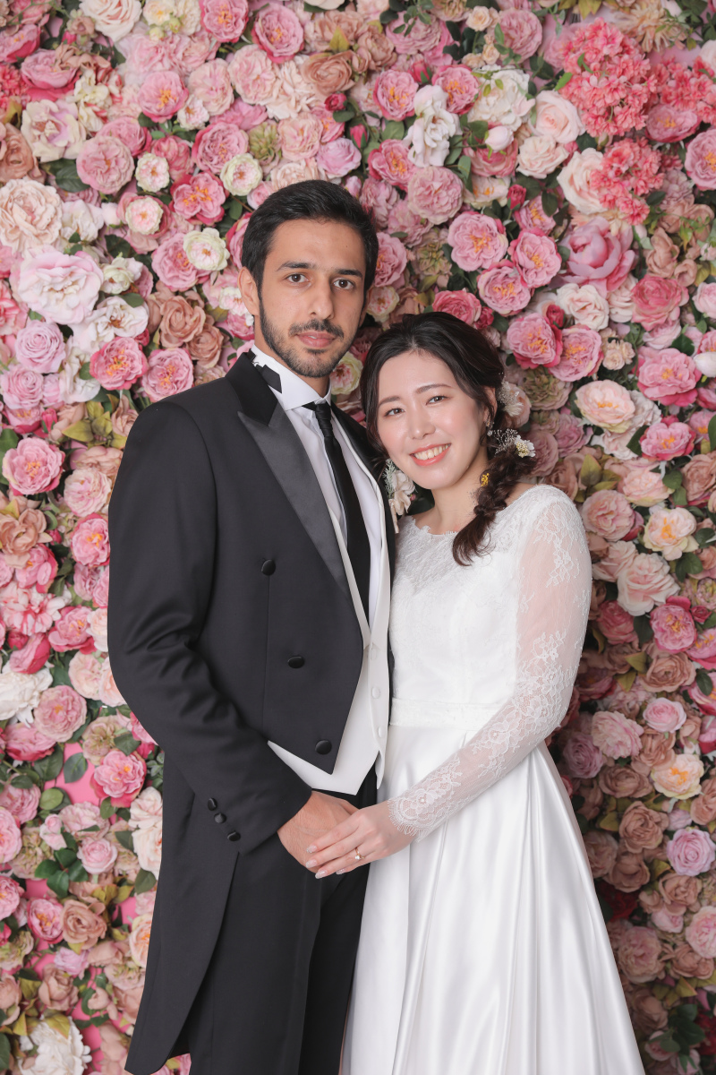 ピンクのお花に囲まれて