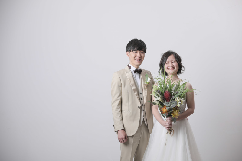 お洒落なブーケと一緒に