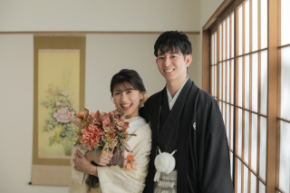 お花と着物と笑顔と