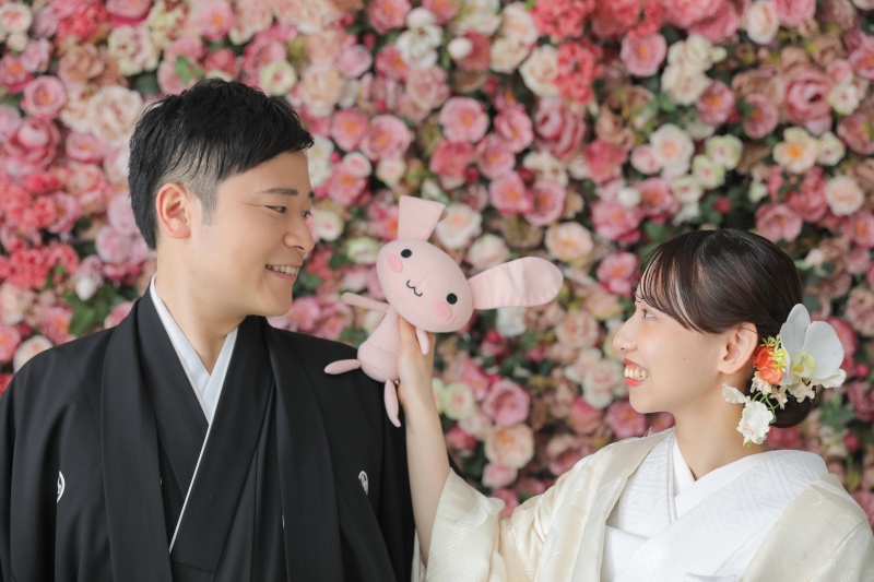 ご新婦様と小さい頃から仲良しのうさちゃん