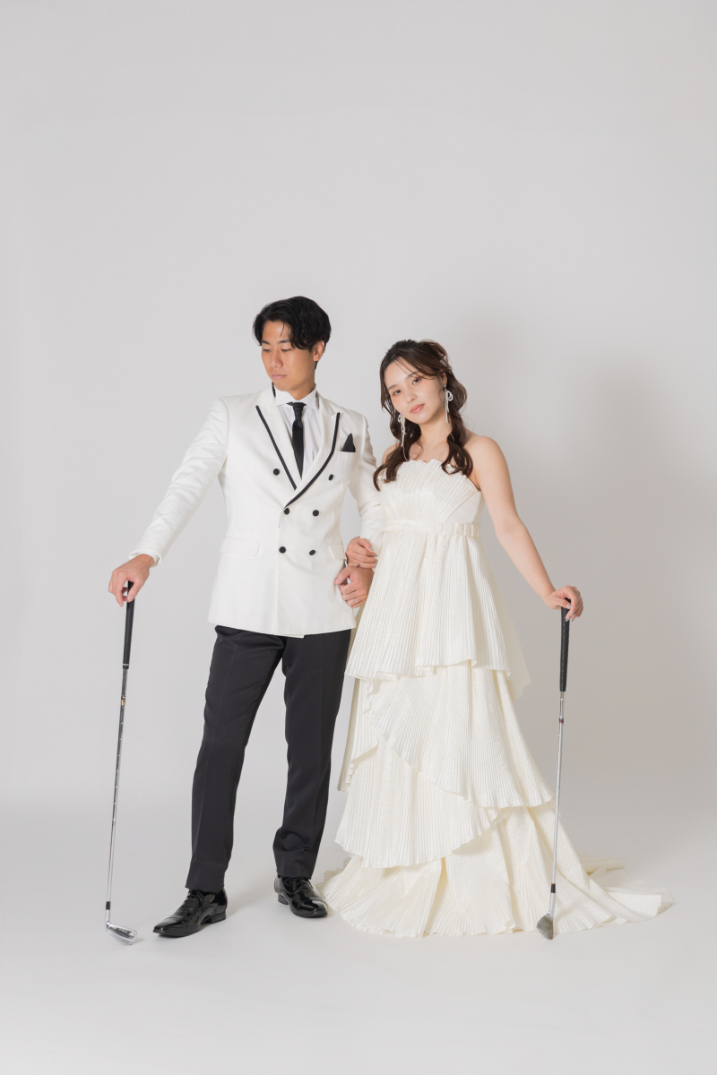 ゴルフクラブと一緒に