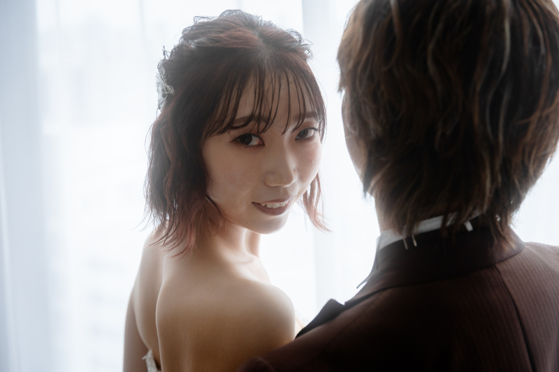 新婦様の振り返りショット。