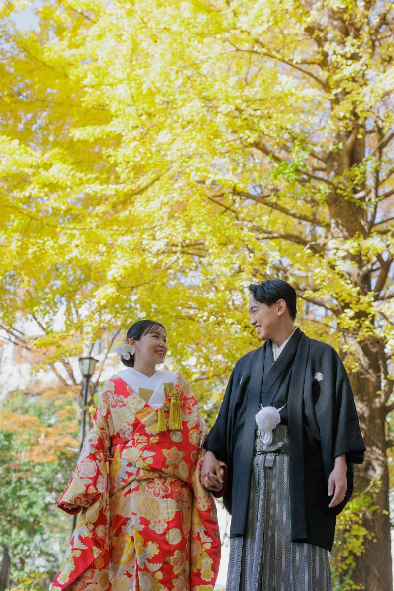 紅葉と一緒に。