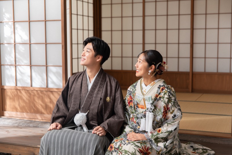 見上げるおふたり