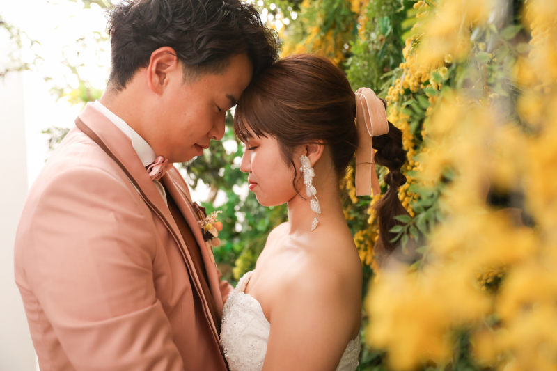 おでこをくっつけて