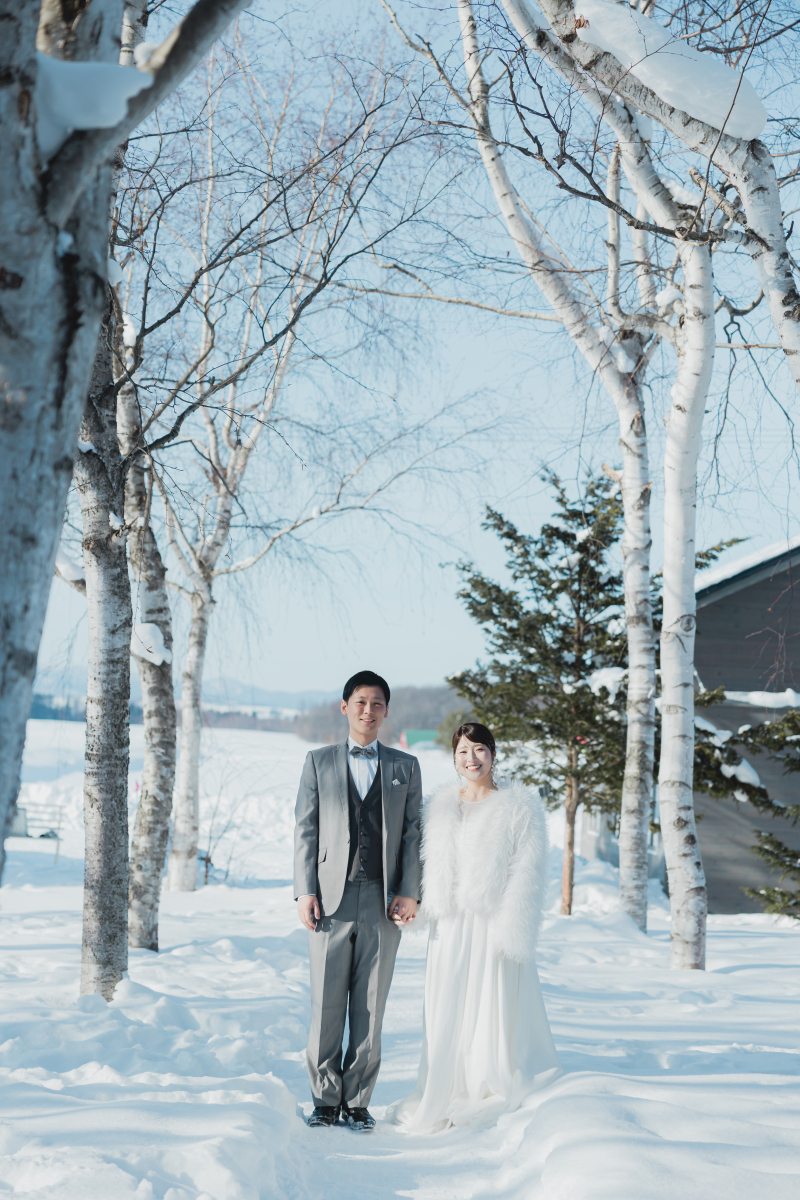 北海道で雪景色の撮影
