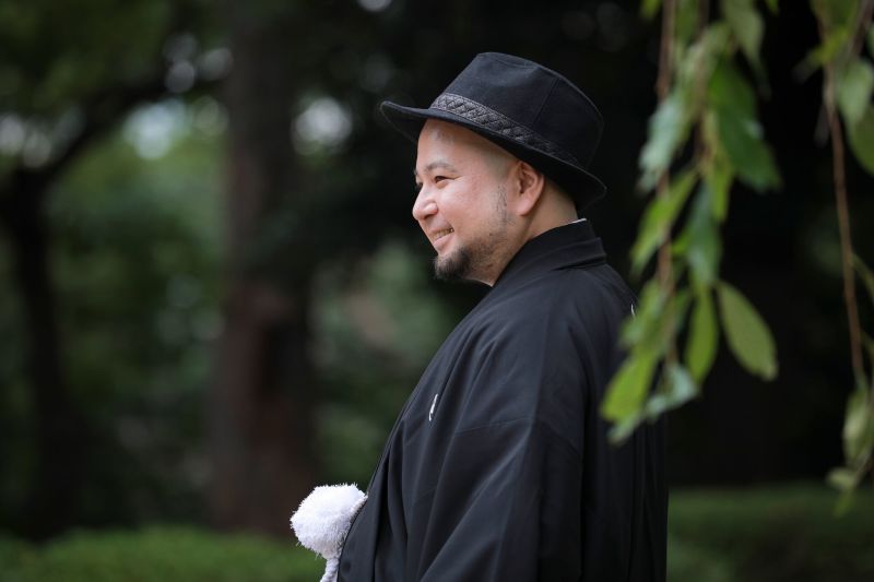 帽子が似合う新郎様