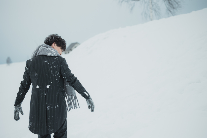 最後はボタンに雪入ってる笑