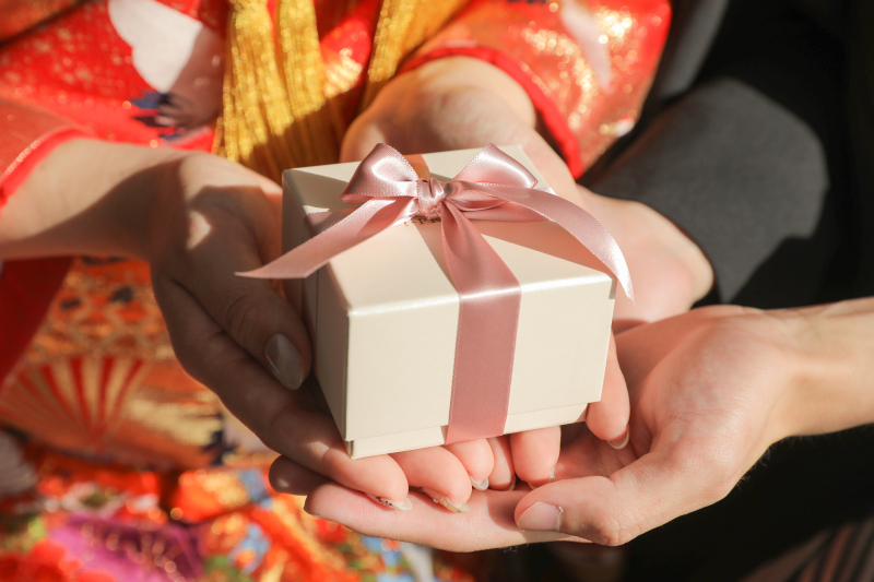 指輪のケースをアップで