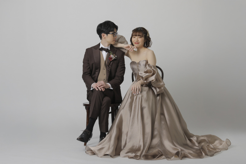 二人で合わせたブラウン衣装