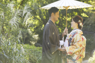 目白庭園で和装ロケーション