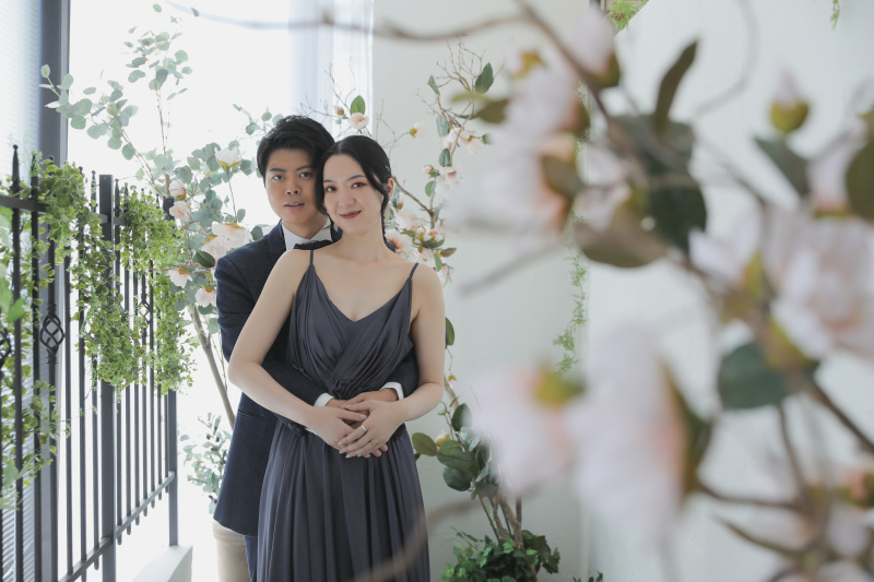 お花に囲まれて