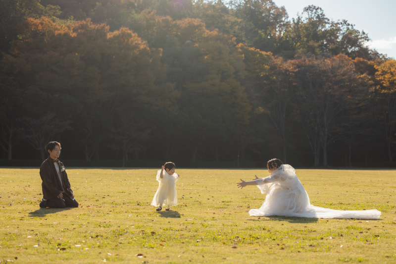 家族と思い出の地で残すウェディングフォト