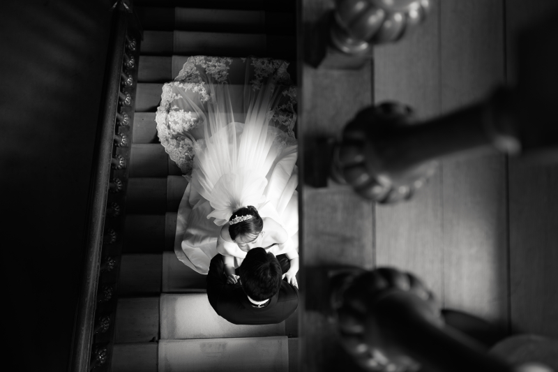 階段の上からのショット