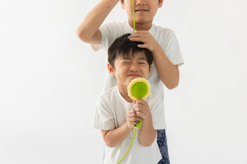 小物を使って残す、兄弟ショット