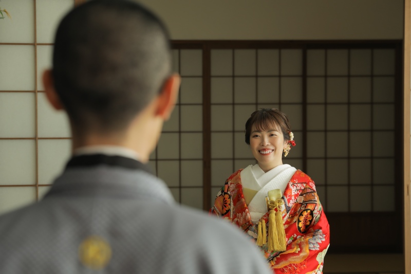 縁側で