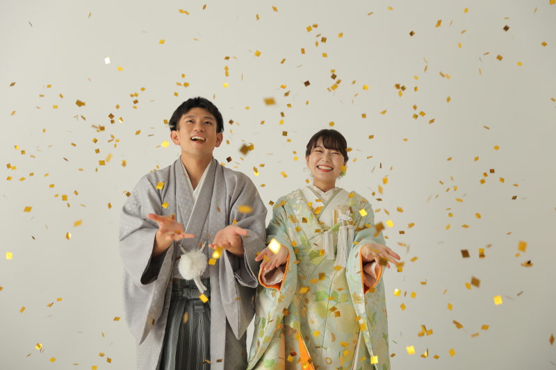 【シンプルな背景がお二人らしさを輝かせる◇】和装スタジオPLUS+【基本料金+全データレタッチ付き!】