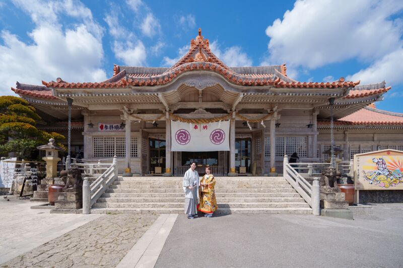 普天間宮にて和装撮影スタート