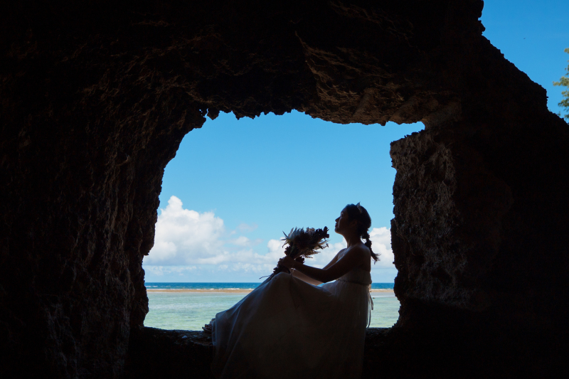 洞窟の窓でソロショット