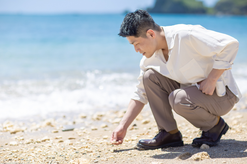 貝殻や珊瑚ひろい♪