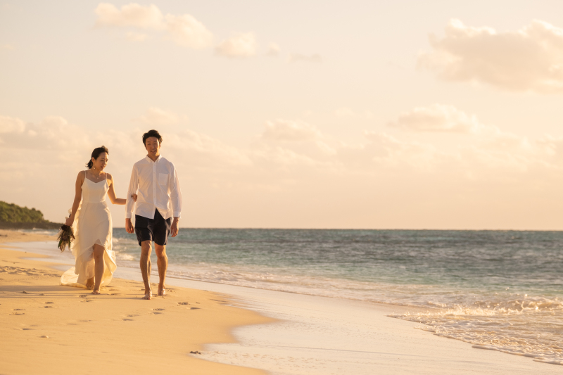 黄金色に染まるサンセット撮影