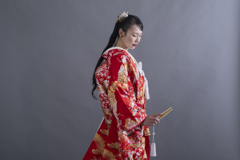 大人可愛い赤系の色打掛