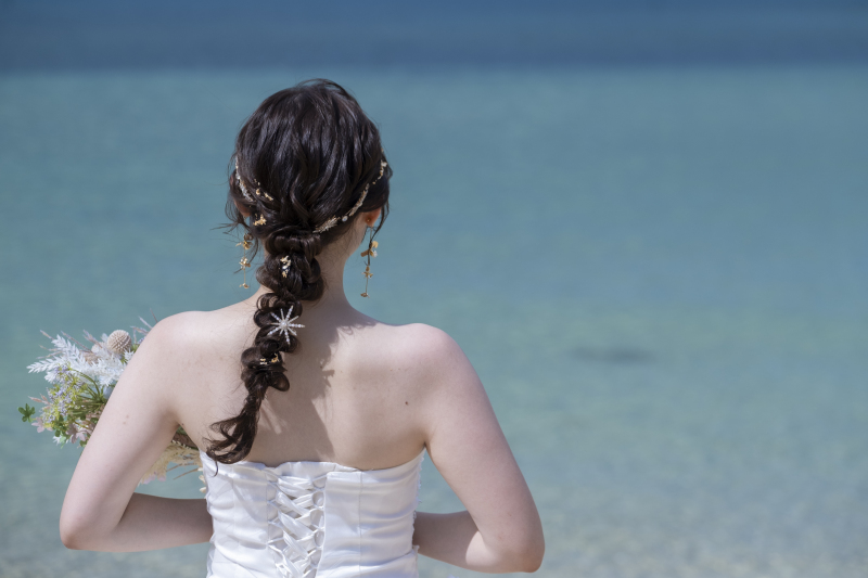 沖縄フォトウェディングのヘアアレンジ