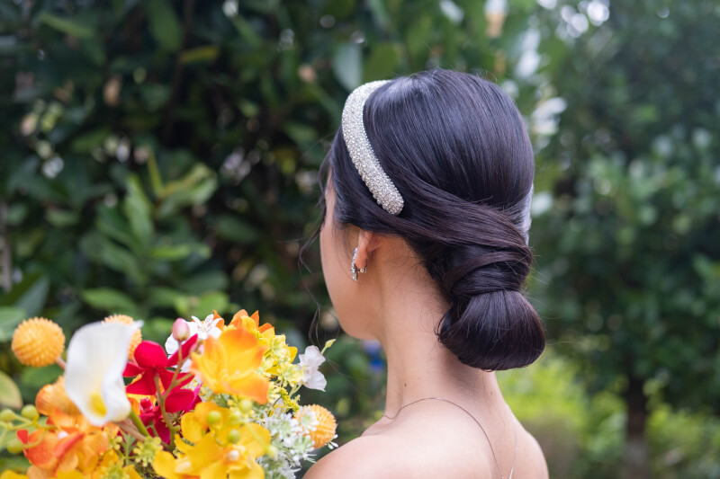 タイトなシニヨンスタイル