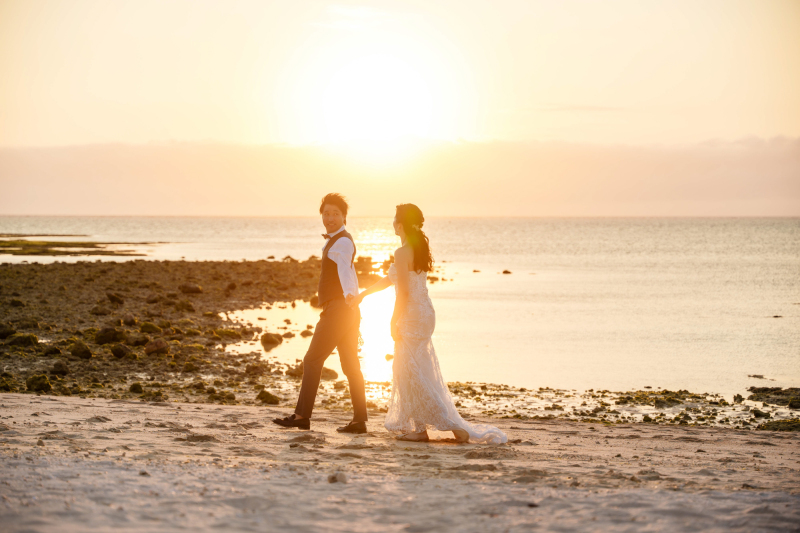 サンセットビーチをお散歩