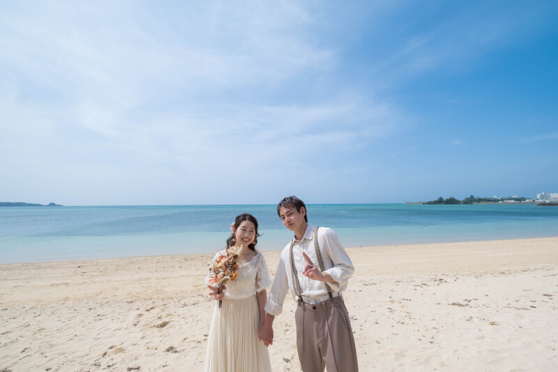 【ビーチ撮影♪】フォトウェディングS(ロケ地1箇所)思い出ムービー付き♪