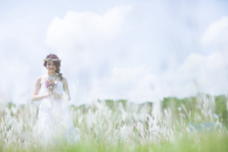 お揃いのブーケと花冠