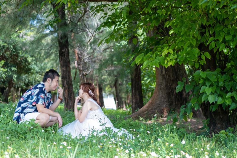 木漏れ日の中で撮影