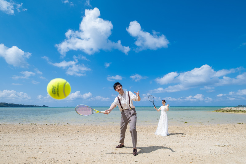 ダイナミックなテニスショット