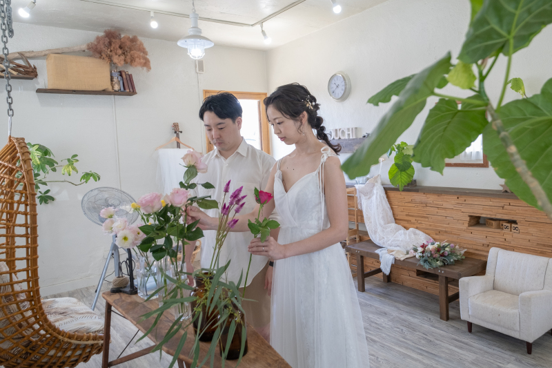 「ouchiの庭」でブーケ作りからスタート♪