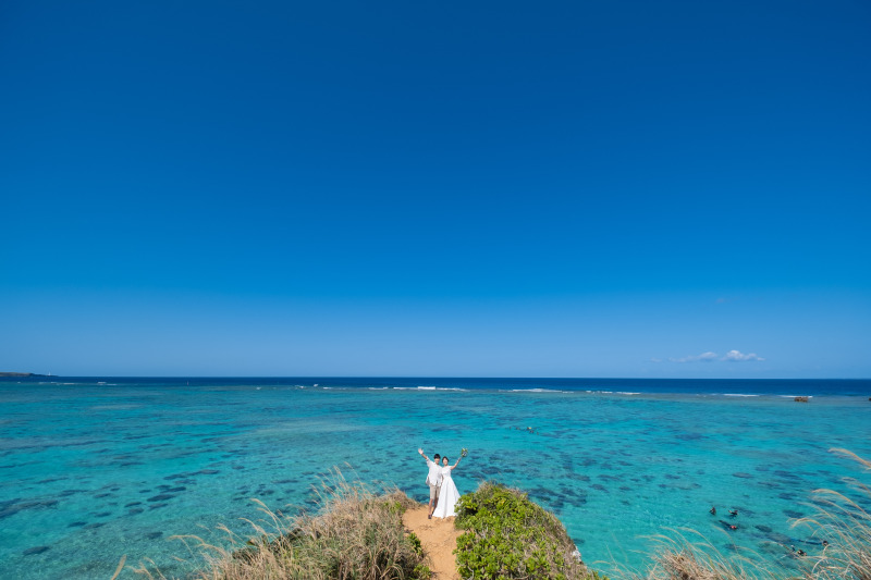 お二人を迎える一面の海