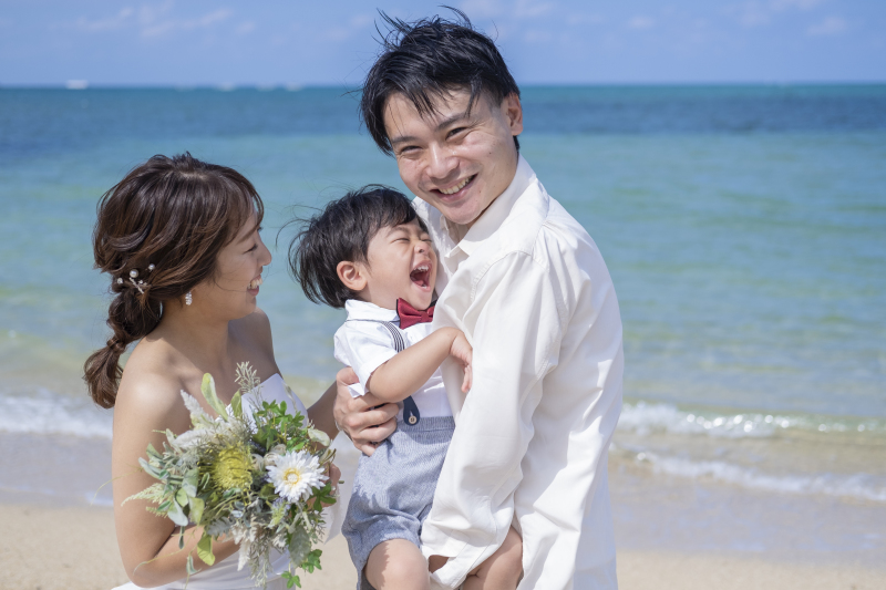 撮影地２箇所選べるMプラン（お子さんと楽しくビーチ・グリーンでの撮影♪）