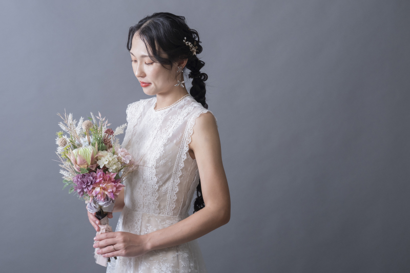 ロングを活かしたヘアセット