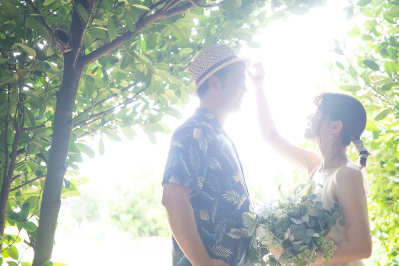 フクギ並木にて撮影スタート♪