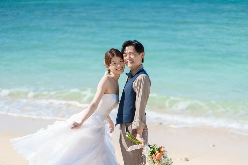 沖縄フォトウェディングMプラン(おうちの庭ブーケオプション付き♪)