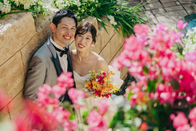 お花に囲まれて