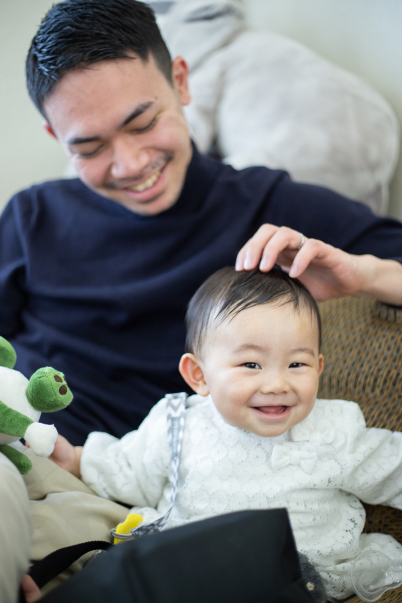 新婦様のヘアメイク中に♪